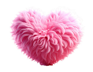 Pink fluffy 3D heart icon