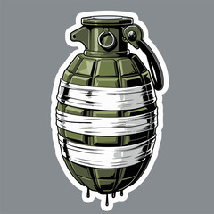 vector image of a grenade in a bandage