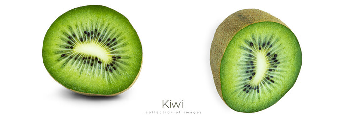 Fototapeta premium Kiwi slice on a white background. High quality photo