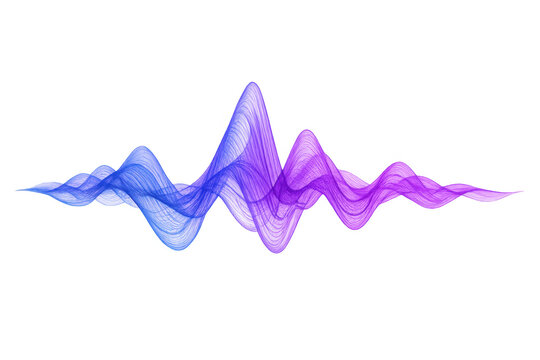 Abstract sound wave visualization showing dynamic audio frequency rhythm on a transparent background