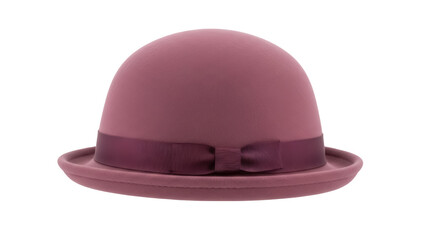 Fototapeta premium Elegant cloche hat in mauve color isolated PNG, vintage style headwear for women on transparent background