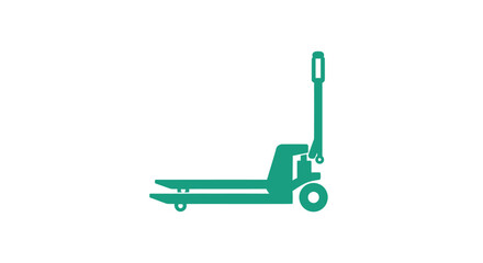 Green Manual Pallet Jack Hand Truck Icon.