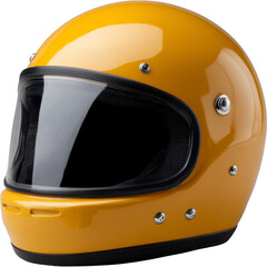 A vibrant yellow helmet protects your head while riding. Safety first!