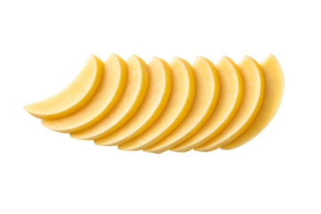 Crisp Banana Slices in Natural Light, Minimalist Flat Lay.