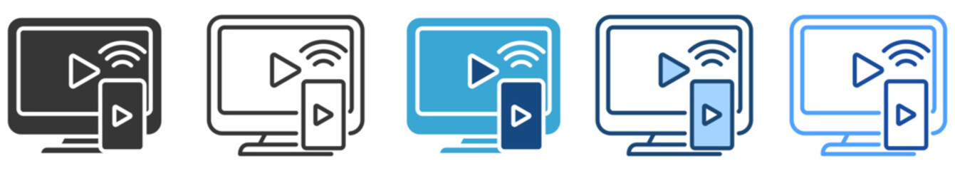 Screen mirroring icon set multi style icon set collection vector illustration