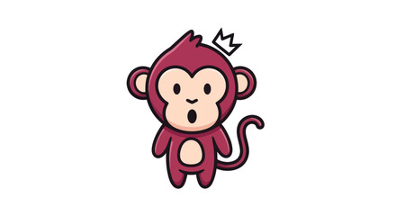 Cartoon monkey with a crown