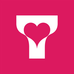 Heart shape in white silhouette on pink background symbol icon