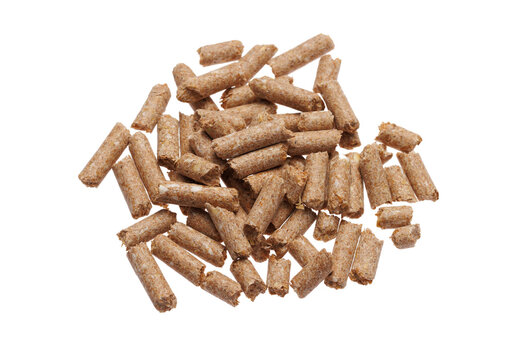 Granular compound feed isolated on transparent background