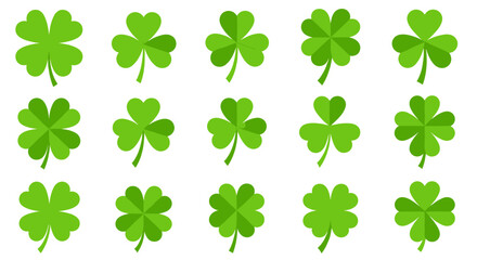 Horizontal Border of Small Green Shamrock Icons