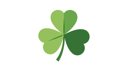 Simple Three Leaf Clover Icon with Stem