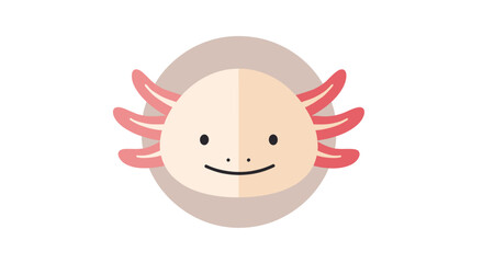 Tiny Axolotl Face Icon for Avatar or Sticker