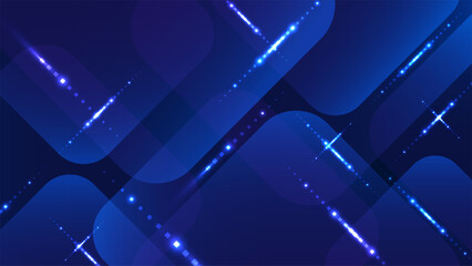 Blue abstract digital technology background with futuristic glowing light streaks and pixelated trails for high tech network and data connection