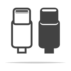 USB type c plug icon transparent vector isolated illustration