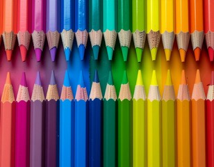 colored pencils isolated on white background