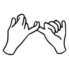 Obraz premium minimalist pinky swear outline vector for friendship concept