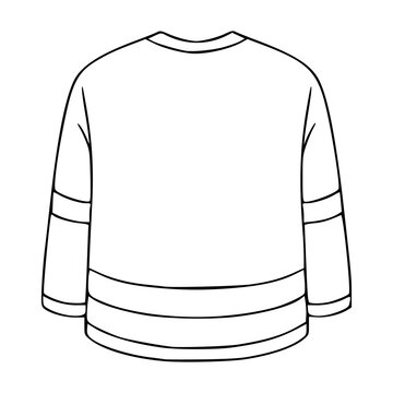 blank hockey jersey template line art illustration