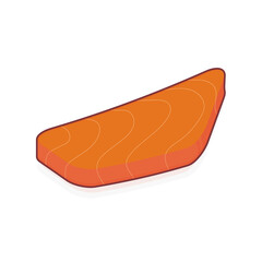 Raw Salmon Fillet cartoon cute