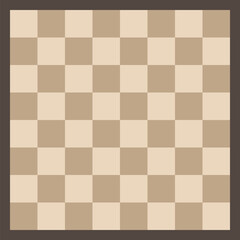 Simple chess board illustration. Brown checkered pattern.