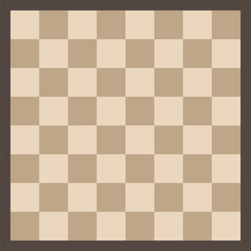 Simple chess board illustration. Brown checkered pattern.