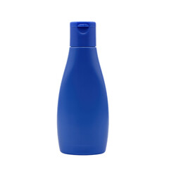 Blue plastic bottle with flip cap