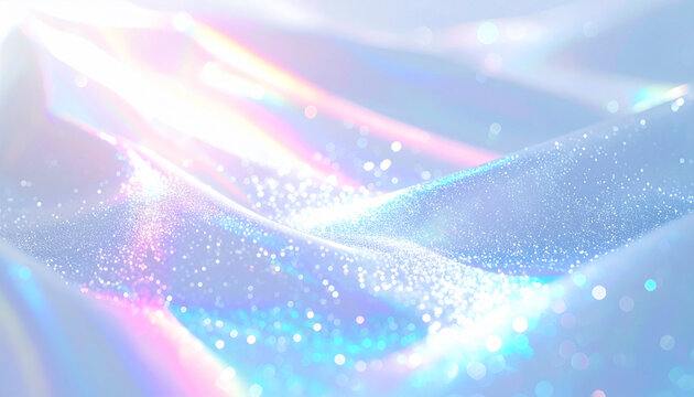 パールの輝きのオーロラのようなシートのドレープ　キラキラ輝く