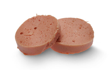 A slices of liver pate isolated on a transparent background