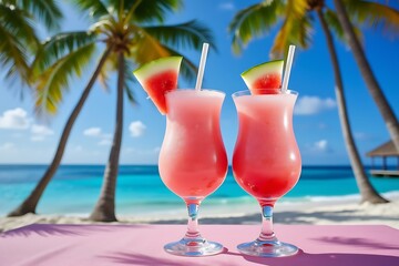 Tropical beach drinks