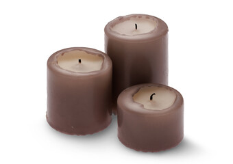 Set of candles isolated on transparent background