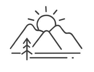 World Tourism Day mountain and nature travel vector icon
