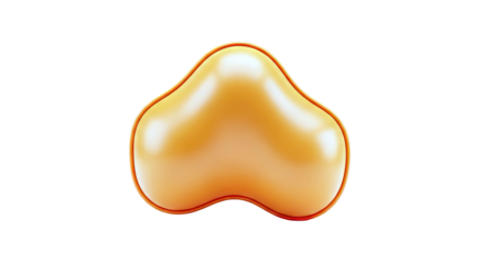 3D Orange Bulbous Shape with Outline
