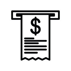 Obraz premium Dollar invoice receipt document icon