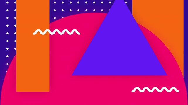 Abstract geometric background with vibrant colors and playful shapes.