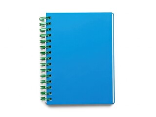 Blue spiral notebook standing upright