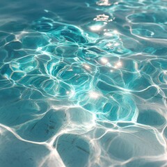 Shimmering blue-green caustics dancing on a smooth surface