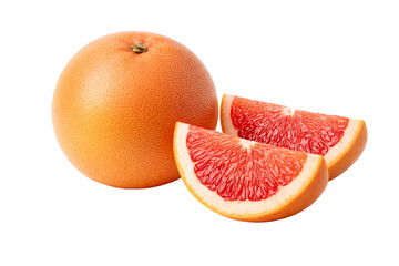 Pamplemousse rose frais entier et tranches