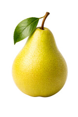 Poire jaune fra&icirc;che avec feuille verte