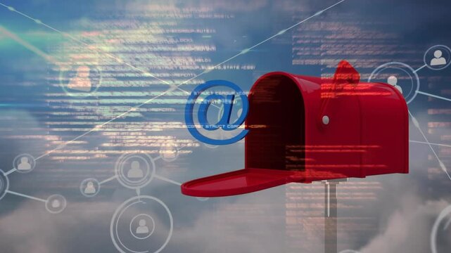 Animation of data processing over mailbox