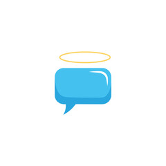 Blue Speech Bubble with Yellow Halo Representing Virtuous Communication
