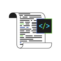 Code on document illustration