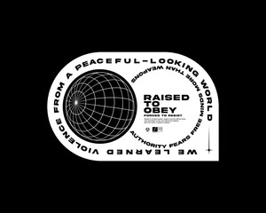 Urban streetwear typogtaphy futuristic  graphic tee vector design template