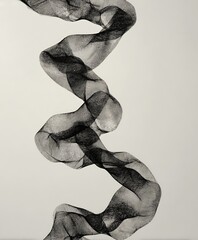 Abstract Black Mesh Ribbon