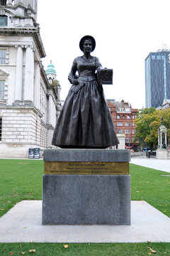 Belfast, Northern Ireland. October 7th 2025. Mary Ann McCracken Statue at Belfast City Hall Social Reformer and Abolitionist Landmark in Northern Ireland