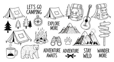 Hand Drawn Space Doodle Icons – Planets Rockets Stars Seamless Background © NajmulHussain