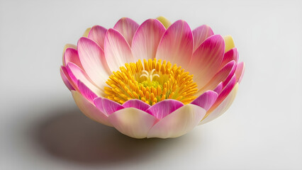 Vibrant pink flower blooming in spring season with yellow center