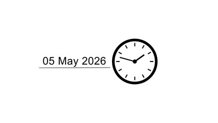 Calendar countdown clock icon illustration. Time and date clock. 