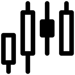 Stock chart. Outlined stroke vector icon with black-filled details.