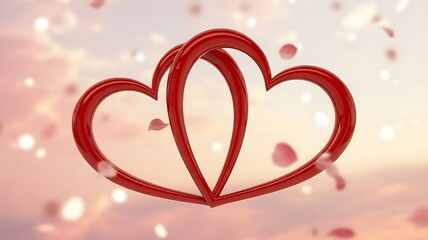 red heart on a red background