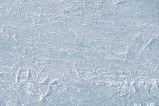Scratched ice rink natural texture background.