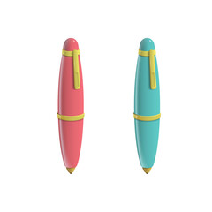 Color 3D realistic pen set