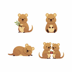 Fototapeta premium Adorable quokka smile vector illustration graphic